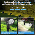 Solar Spot Lights Outdoor，Solar Lights Outdoor Waterproof IP68，Dark Sensing Auto On/Off，Suitable for Garden, Corridor Landscape Lighting and Flag Lighting. (Multicoloured, 6-Pack)