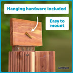 Pennington Cedar Squirrel Snacker Feeder, Squirrel Feeder, 2.75 LB | Hanging squirrel feeder, bird and squirrel feeder, eastern red cedar; mounts to tree, post or fence, keeps food dry