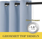 NICETOWN Blackout Curtains & Drapes - Privacy Thermal Efficiency Backdrop Curtains for Bedroom Room Divider Living Room Patio Sliding Glass Door, Wide 80 x Long 144 inch, Vintage Blue, 1 Panel
