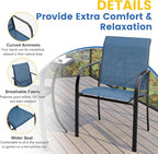 VICLLAX Patio Table and Chair Set of 6, All Weather Metal Round Outdoor Dining Furniture Set-50 Round Outdoor Table and Chairs, Black Tabletop