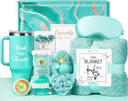 Birthday Gifts for Women, Self Care Get Well Soon Gift Baskets for Mom Her Sister Wife Girlfriend Ocean Relaxing Spa Care Package w/Blanket 40 OZ Tumbler Unique Thinking of You Inspirational Gift