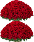 innogear red roses artificial flowers 50 pcs fake, main product view