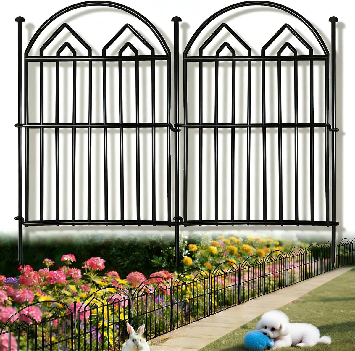 decorative garden fence 17in x 28ft (26 panels), main product view