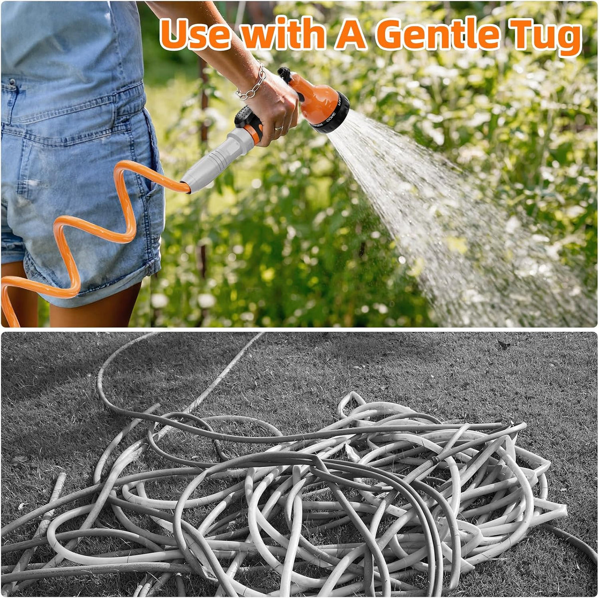 specilite 3/8" lightweight coil garden hose 75 ft showing dimensions