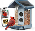 kiwibit solar smart bird feeder with camera, 4k, main product view