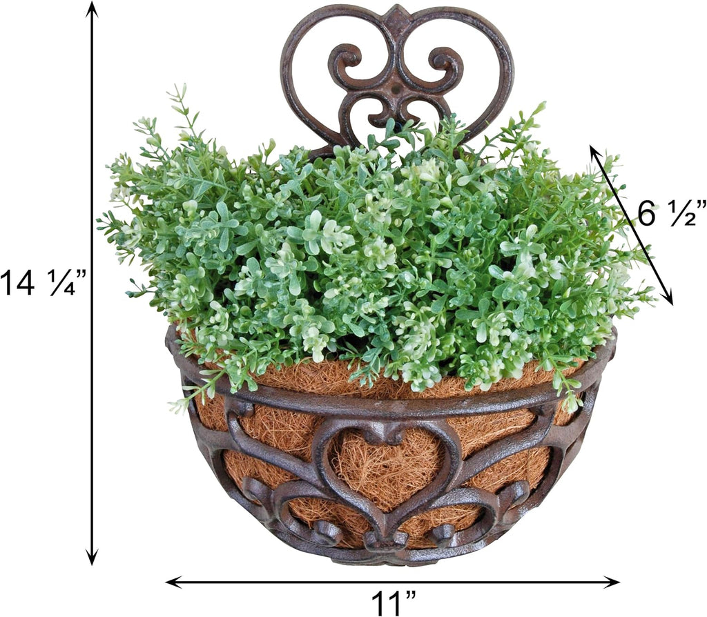 Esschert Design USA BPH51 Half Round Cast Iron Wall Planter