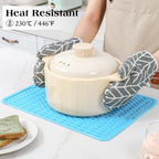 CAKETIME 2 Pack Colorful Silicone Dish Drying Mat for Kitchen Counter Multiple Usage for Cooking Baking Office Coffee Under Sink Accessories Apartment Appliances Pioneer Woman Stuff 15"x11.5" Blue