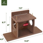 Kingsyard Squirrel Feeder Box for Outside, Recycled Plastic Squirrel Feeder Box with Corn Cob Holders, Easy to Refill & Clean, Weather-Proof (Brown) | Recycled Plastic, Corn Cob Holders, Extended Side Platform, Easy to Refill & Clean, Weatherproof Roof
