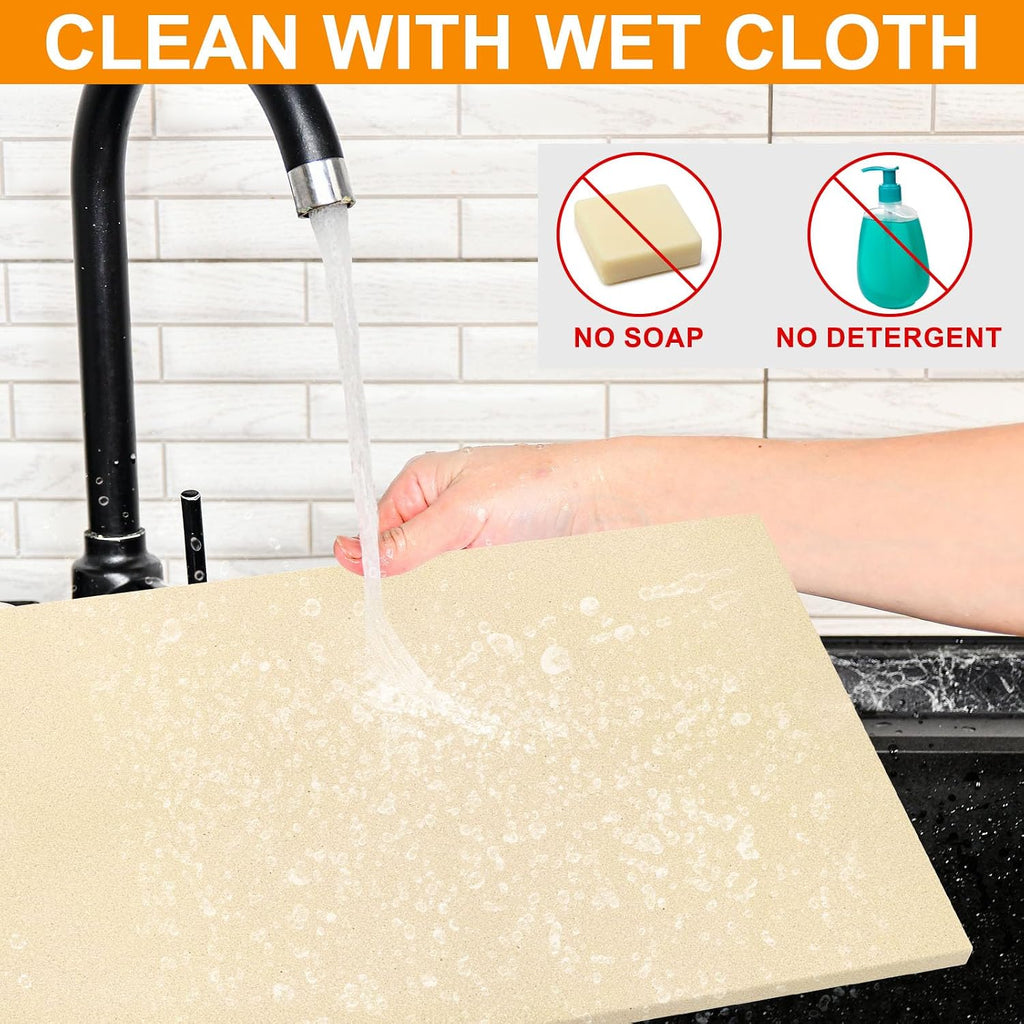 Extra Large Pizza Stone for Oven,Grilling,Pellet Grill,Pizza & Bread Baking | 20"x13.5" Rectangular Cordierite Pizza Stone absorbs extra moisture for crispy crust,heat-resistant,food safe & built to last