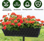 2PCS 24Inch Rectangle Window Box Liner Felt Planter Basket Liner Insert Black Plant Container Liners Non Woven Fabric Liner for Garden Fence Wall Railing Hanging Flower Pot - Avoid Bird Nesting