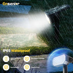 Ensenior Solar Spotlights Outdoor RGB, 7+1 Color Changing Mode Outdoor Landscape Lighting, IP65 Waterproof, Automatic ON/Off Solar Powered Spotlight, Halloween Christmas Decorations (4-Pack)