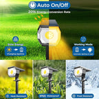 12 Pack Solar Spot Lights Outdoor, Solar Spotlights Outdoor Waterproof 2-in-1 Auto On/Off Landscape Lighting for Outside Yard Wall Garden Pathway(Warm White)