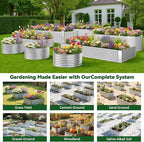 3 Pack Tall 4x2x1.5FT Raised Beds for Gardening, Corrugated Galvanized Steel Raised Garden Bed, Outdoor Metal Above Ground Garden Bed for Vegetables and Flowers(Rectangular)