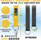 Safe Tree Swing Hanging Kit (Set of 2) - 10ft Long Straps with Two Alloy Carabiners and 2200 Lb Breaking Strength - Easy & Fast Installation for All Types of Swings and Children