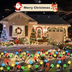 ALSO GO Solar Garden Lights, Solar Firefly Lights Outdoor 8 Pack 64 LEDs, Color Changing Swaying Light for Yard Patio Pathway Holiday Decoration, Iron Wire & Heavy Bulb Base, Gardening Gifts