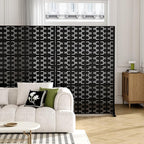 Casaphoria Metal Privacy Screen Outdoor, 72" H x 47" W Freestanding Decorative Privacy Screen for Patio Deck Balcony Garden with Stable Base, Black Brick