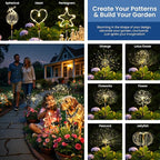 Solar Lights Outdoor, 120LED 2pack Fairy Garden Lights Decor for Outside Fireworks Lights Solar Powered for Yard, Patio, Pathway, Walkway, Balcony, Warm White