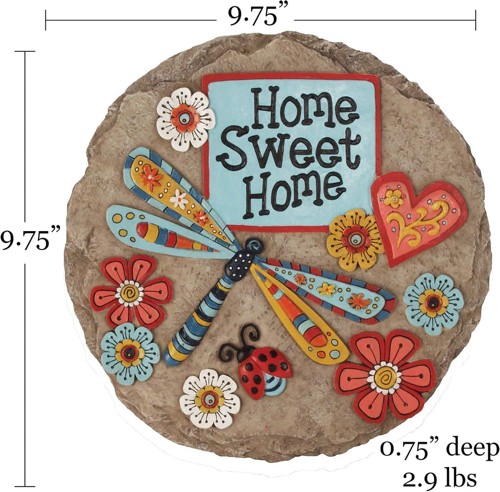 Spoontiques - Garden Décor - Home Sweet Dragonfly Stepping Stone - Decorative Stone for Garden