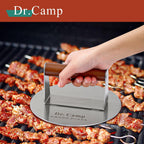 7 Inch Stainless Steel Smash Burger Press Burger Smasher Bacon Press Meat Press for Griddle Flat Top Grill with Solid Wood Handle Smooth Bottom Heavy Duty (Round)