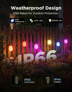 Govee S14 Bulb Outdoor String Lights 2, 96ft Smart RGBIC Warm White Patio Lights with 15 LED Bulbs, 111 Scene Modes for Outdoor Decor, Upgraded IP66 Compatible with Alexa, Google, Matter, APP Control
