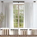 2 Pack Antique Brown Bronze Curtain Rods for Windows 72 to 144 Inches Adjustable Heavy Duty 1" Diameter Window Curtain Rod with Finials for Outdoor Farmhouse Bedroom Kitchen Living Room