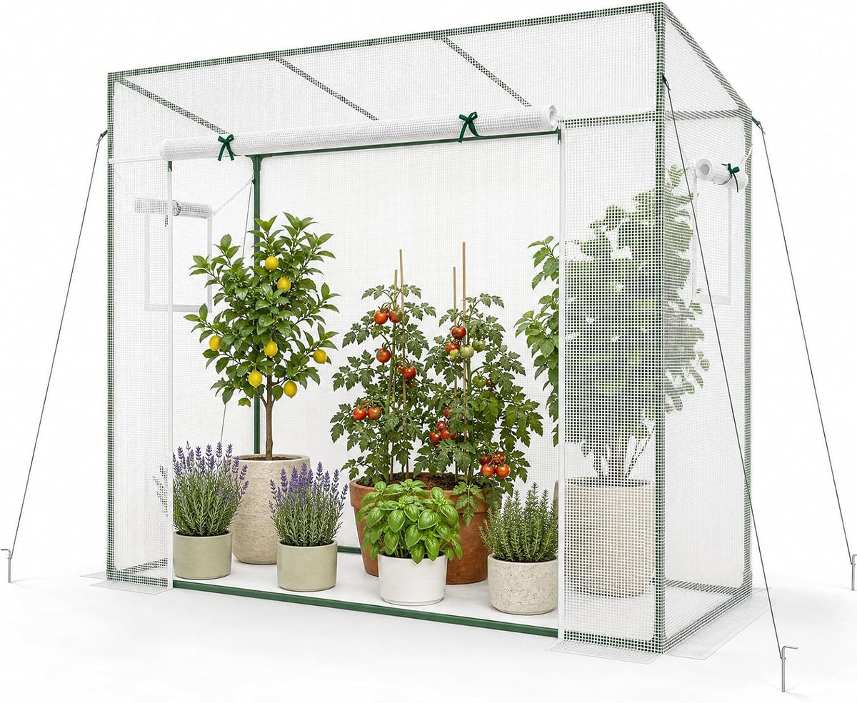 happygrill mini greenhouse, portable walk-in greenhouse with pe, main product view