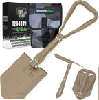 rhino usa folding survival shovel with pick, main product view