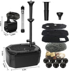 Submersible Pond Filter with Powerful 18W UV Light for Pond Algae Control | 660 GPH 42W High-Performance Pump Build in for 1500 Gal Pond, 3 Spray Patterns Pond Fountain Decoration for Your Pond