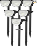 Solar Lights Outdoor Waterproof IP65, Solar Powered 76 LED 3 Lighting Modes Solar Spot Lights Outdoor for Yard Garden Landscape Pathway (Cool White, 6 Pack)