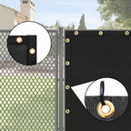 UPGRADE Privacy Screen 3' x 10' Fence Commercial Shade Cover with Brass Grommets Heavy Duty Perfect for Outdoor Back Yard, Black, Customizable
