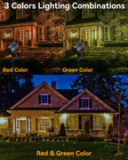 Neroupe Christmas Projector Lights Outdoor Waterproof with Remote Control, Outdoor Christmas Decorations Garden & Landscape Lights with Red and Green Stars for Garden Room Decor/Halloween Decorations