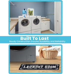 TidyFriend Laundry Detergent Holder with Laundry Room Rug Runner, Detergent Stand for Spill Protection, Non-Slip Runner Mat, and Stylish Room Organizer for Home & Laundry Spaces (Kit)
