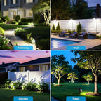 VOLISUN Solar Spotlight Outdoor, IP67 Waterproof Solar Landscape Spot Lights，Uplights for Yard Garden Pathway - 12 Pack (Cool White) 27 LED 3 Lighting Modes