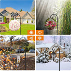 Gtongoko 8 Pack Shepherds Hooks for Outdoor 32 Inch Garden Hooks for Hanging Plants, Lanterns, Bird Feeders, Solar Lights, Mason Jars, Weddings Decor, Adjustable, Matte Black