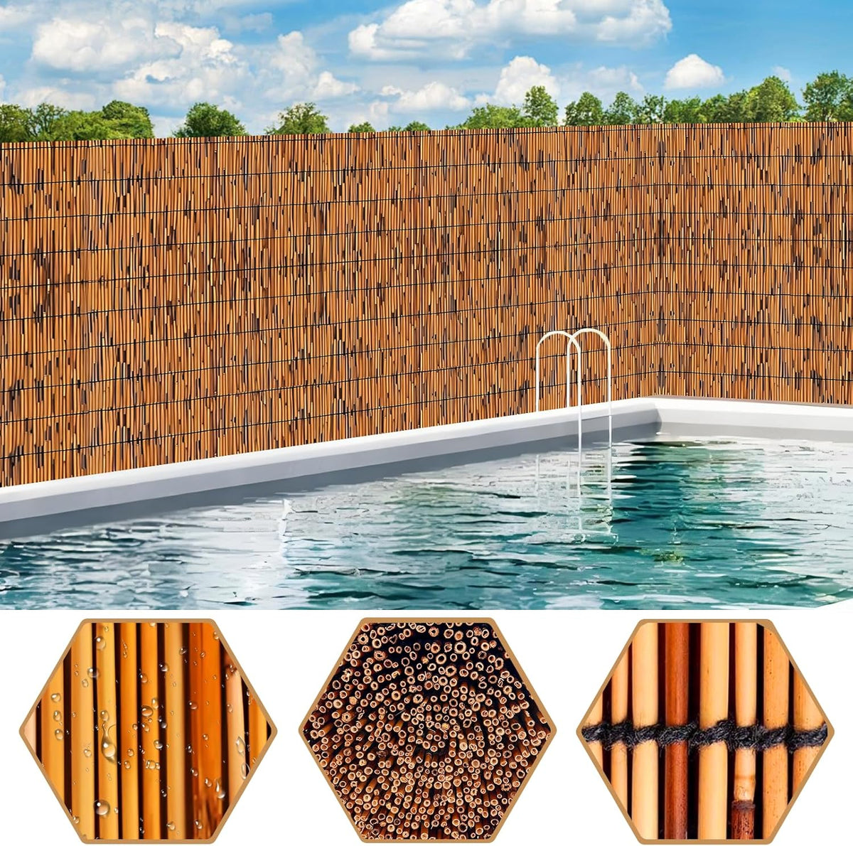 reed fence - bamboo fencing roll 3 feet, package contents