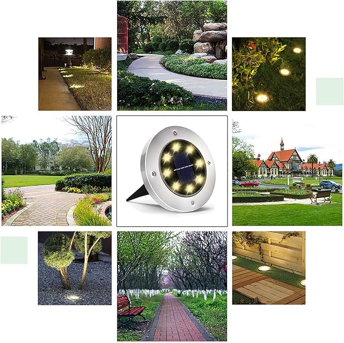 INCX 4.6 inch Solar Lights Outdoor Waterproof,12 Pack Solar Lights for Outside, Solar Garden Lights Landscape Lighting for Patio Pathway Lawn Yard Deck Driveway Walkway, Warm White