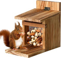 Squirrel Feeders for Outside, Durable Squirrel House for Outdoor - Chipmunk Feeder, Squirrel Food for Backyard Squirrels Hold Corn, Peanuts (Brown)
