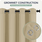Patio Curtains Outdoor Waterproof 6 Panels - Windproof, Privacy, Weatherproof Outside Drapes for Gazebo Pergola Porch, Grommet Top and Tab Bottom, 54x95 Inch, Cream