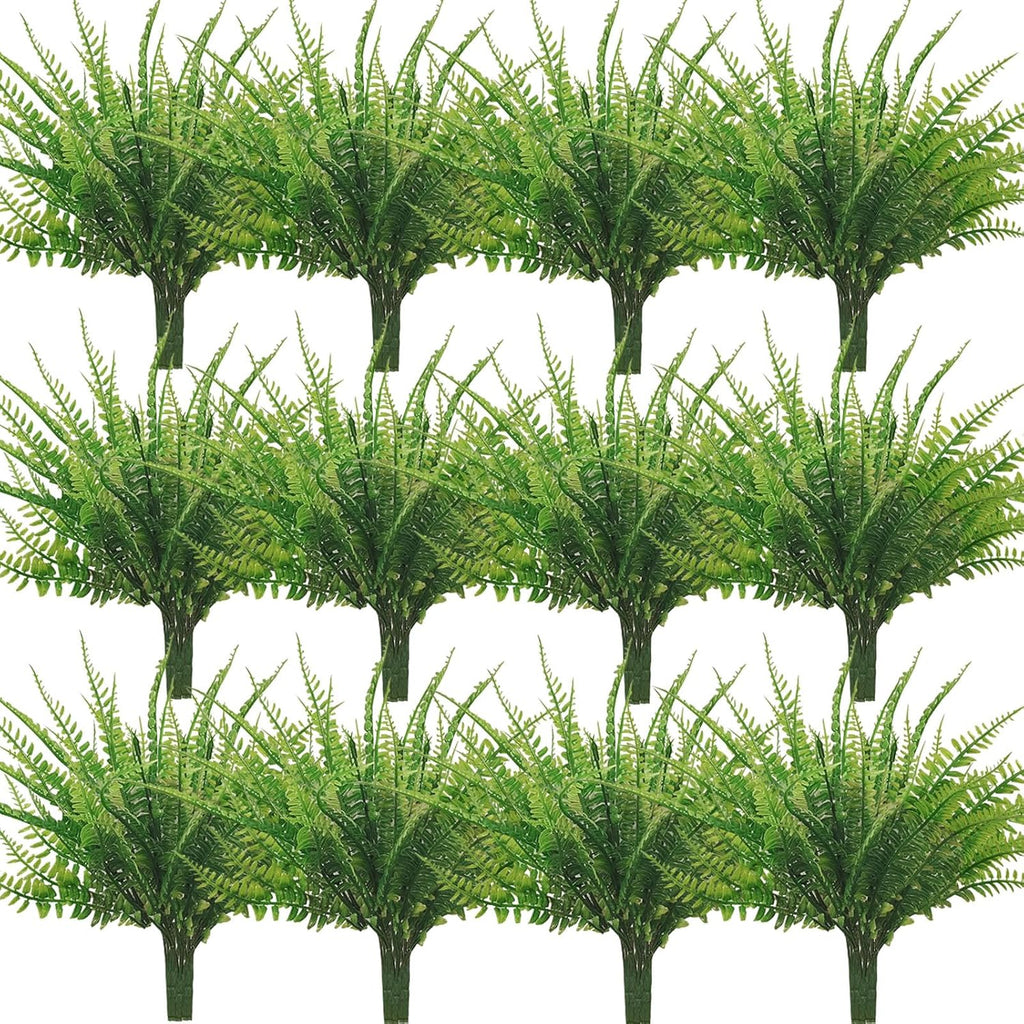 coreland 40 pcs artificial boston fake fern plants on a desk or shelf