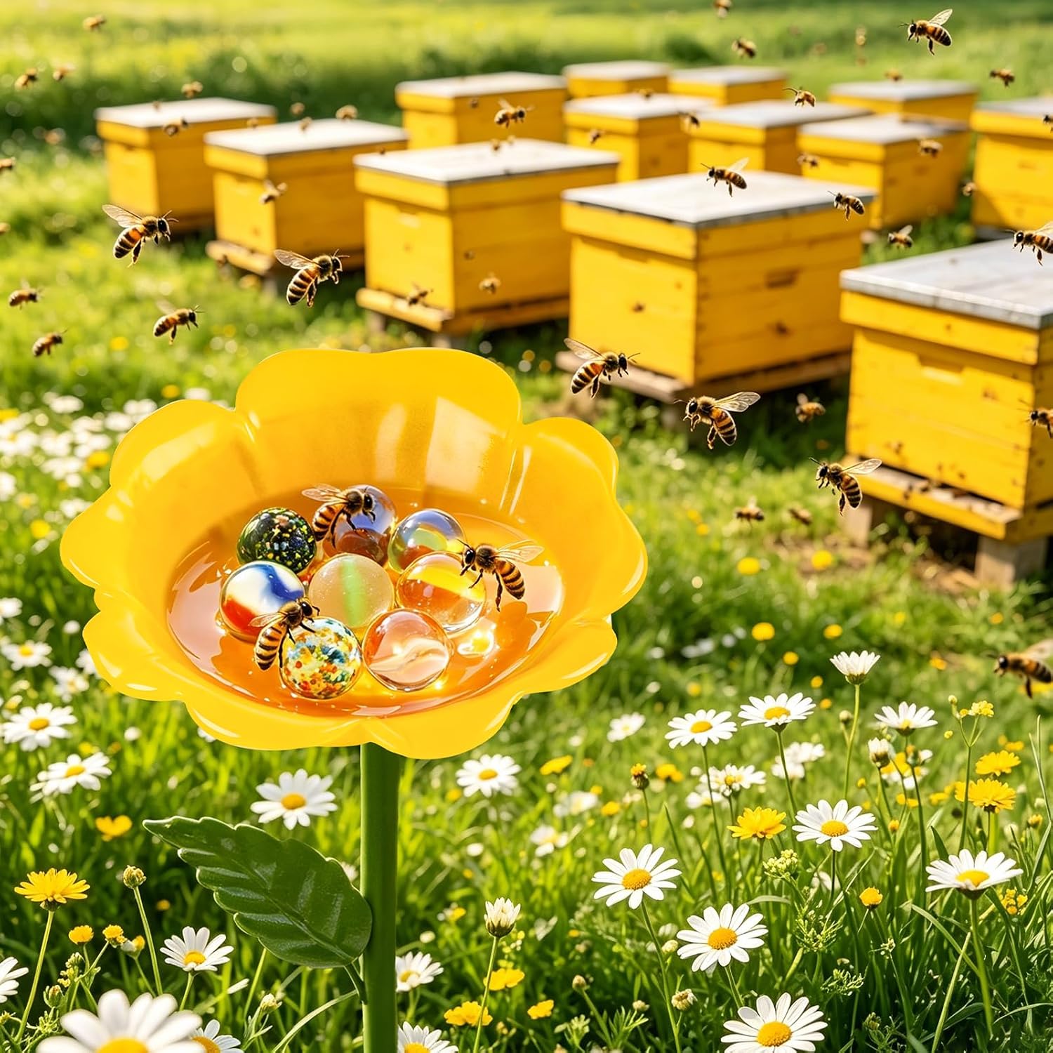 20pcs Bee Watering Station Marbles, Drowning Prevention - Garden Decoration