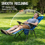 Portal Portable Zero Gravity Chair, Lounge Chair Outdoor Oversized Zero Gravity Chair Folding Lounge Chair with Adjustable Pillows and Cup Holder for Poolside Backyard and Lawn, Support 350lbs