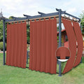 Easy-Going Outdoor Patio Curtains Detachable Tab Top Windproof Weatherproof Curtain for Cabana, Porch, Pergola and Gazebo, Tab Bottom Drape, 2 Panels, 54W x 84L inch, Terra Red