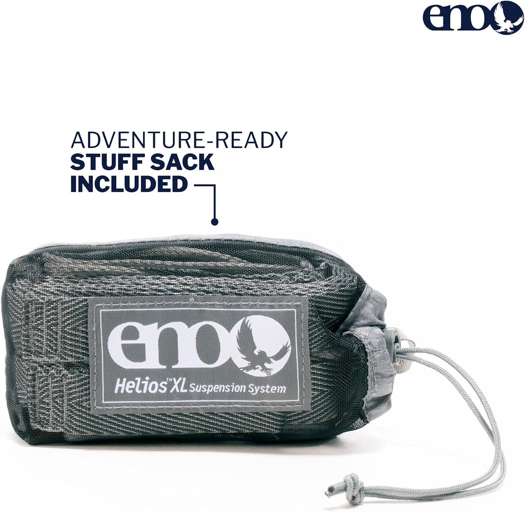 ENO Helios XL Suspension System - Ultralight Tree Strap for Hammock - Hammock Accessories for Camping, Hiking, and Backpacking - Grey