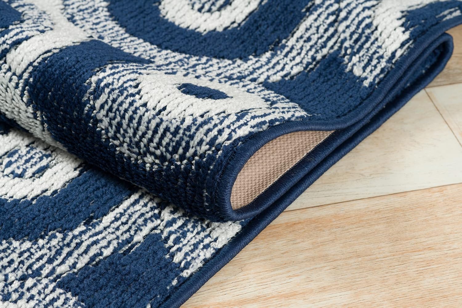 25 ft Extra Long Blue Hallway Runner Rug | Non-Slip & Machine Washable | Custom Cut to Size 2'3" x 25' (Runner) | REMNAZ