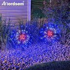 Anordsem Solar Lights Outdoor Waterproof: Garden Light Solar Powered for Yard Outside - LED Sparkler Fireworks Colorful Lighting Patio Decor 6 Pack - Gardening Gifts for Women Men Gardener