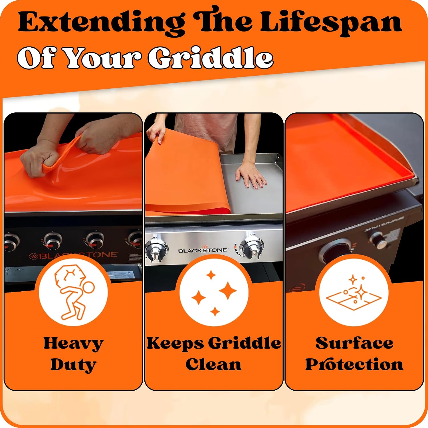 28" XL Premium Silicone Griddle Mat for Blackstone 28 Inch XL Grill, Heavy Duty Food Grade Silicone Griddle Cover, Keep Your Grill Clean and Rust-Free All Year Long