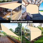 Artpuch 90% Sun Shade Cloth, 10 x 14 FT Pergola Shade Cover Canopy with Grommets, Sun Screen Fabric Tarp for Patio, Outdoor, Garden, Backyard, Wheat