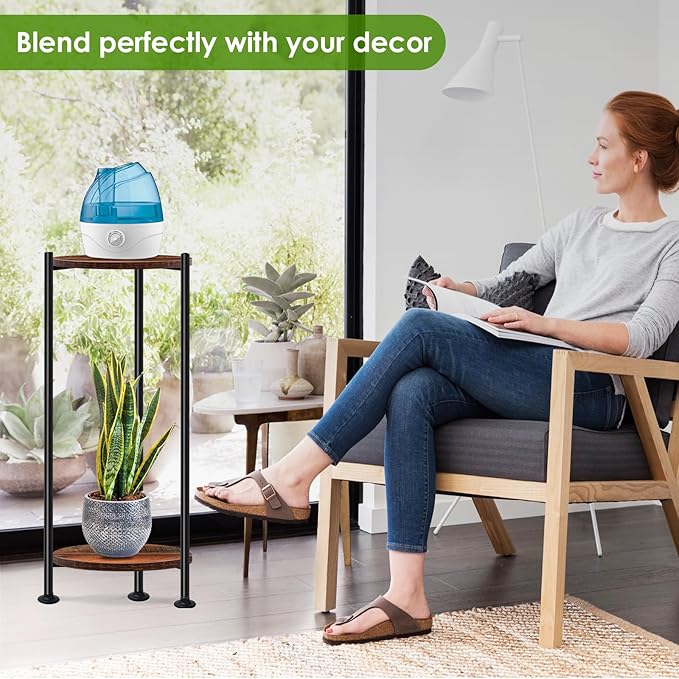 Plant Stand Indoor Outdoor, 30'' Tall Plant Stands for Indoor Plants, Heavy Duty Indoor Plant Shelf, 2 Tier Flower Stand for Living Room, Balcony, Deck