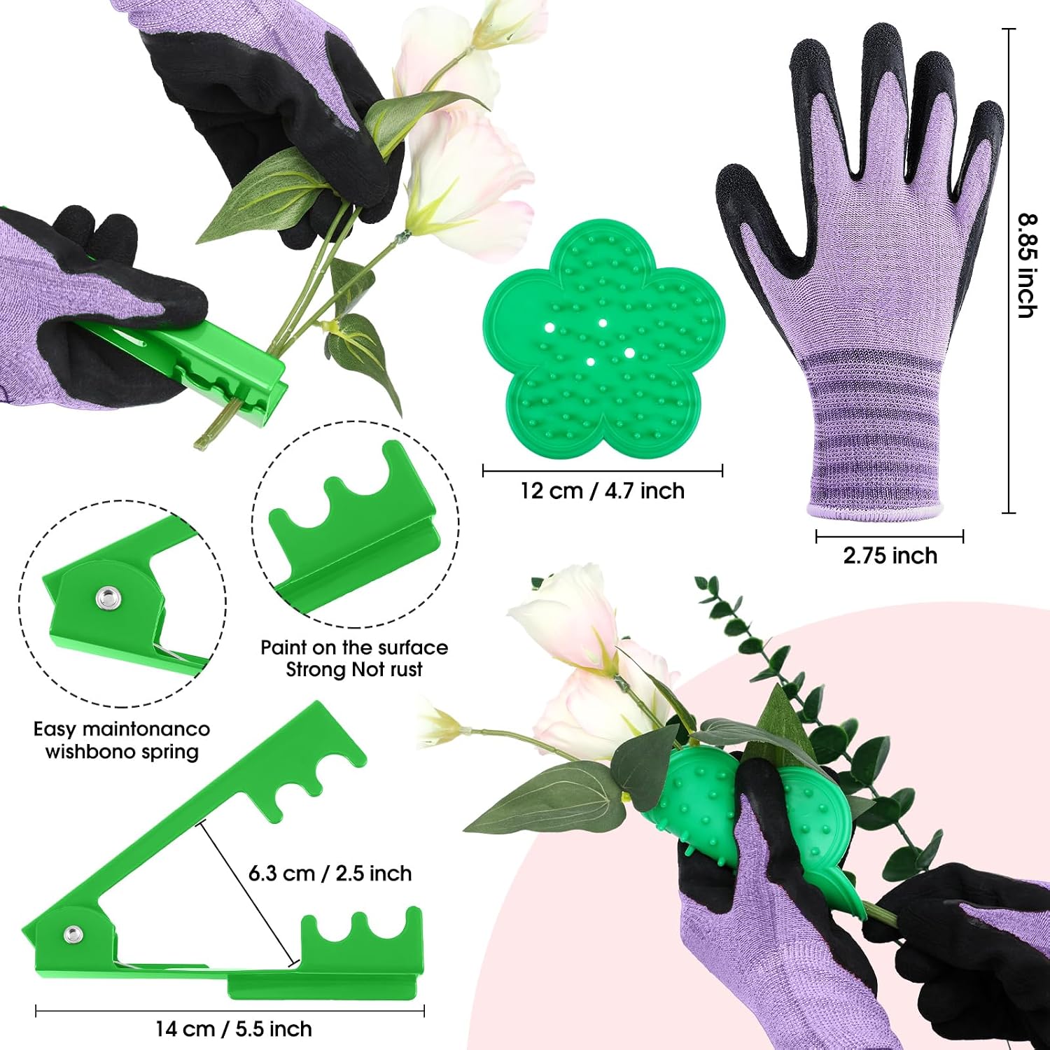 WILLBOND 121 Pcs Floral Arrangement Tool Kit, Rose Thorn Remover Pruner Trimmer Gloves 22/26 Gauge Paddle Tie Stem Pearl Corsage Pin Pruning Shears, Florist Tool Gift for Women