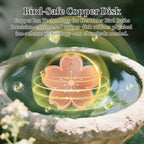 Bird Bath Copper Disk, 1pcs Flower Shaped 99.99% Pure Copper Cleaning Disc Plate for Physical Safe Water Purification All-Season for Outdoor Wildlife Bird Bowls Birdbaths Solar